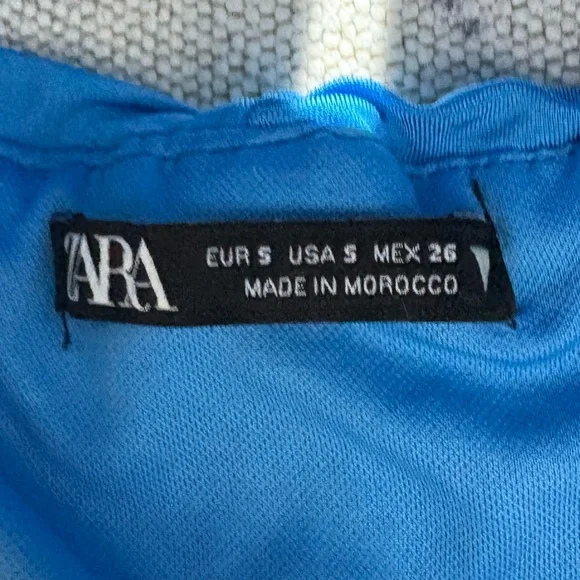 Zara Sexy Blue Draped Crop Top - Picture 6 of 10